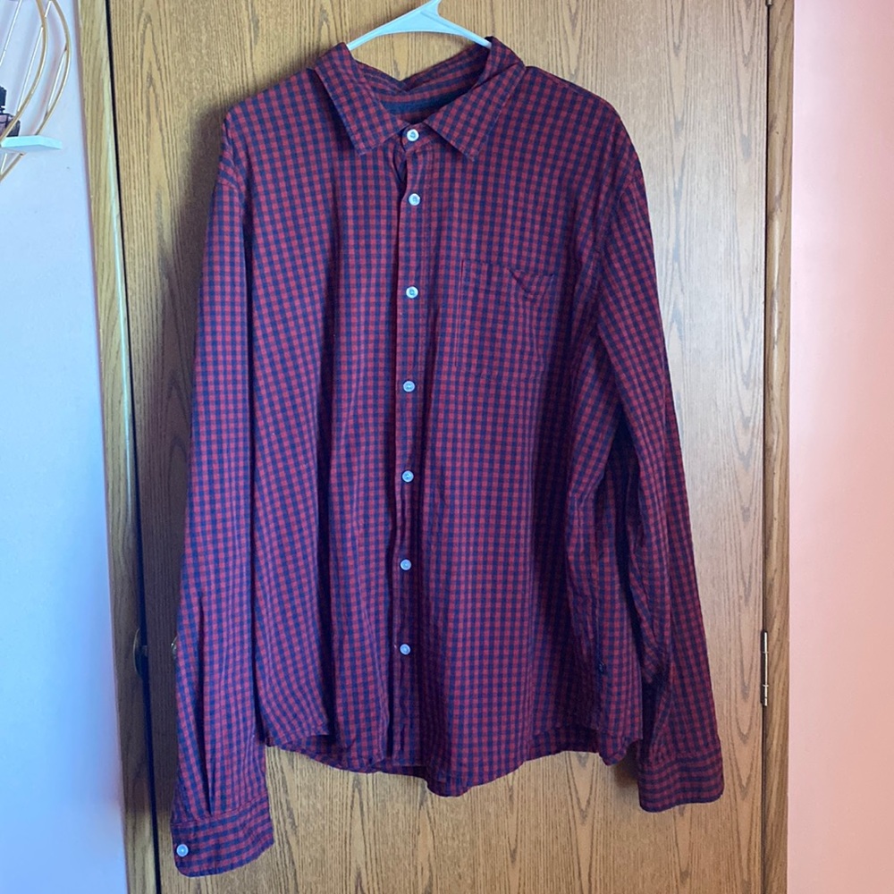 Blue And Maroon Button Up